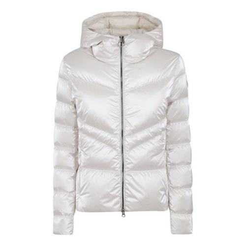 Ivory Puffer Hooded Coat Colmar , Beige , Dames