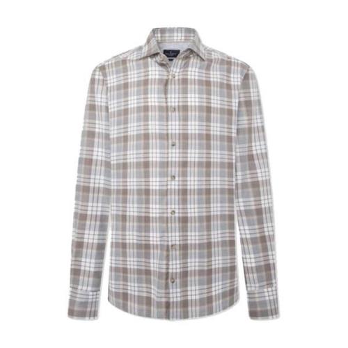 Lange mouw shirt Hm3010082 Hackett , Brown , Heren