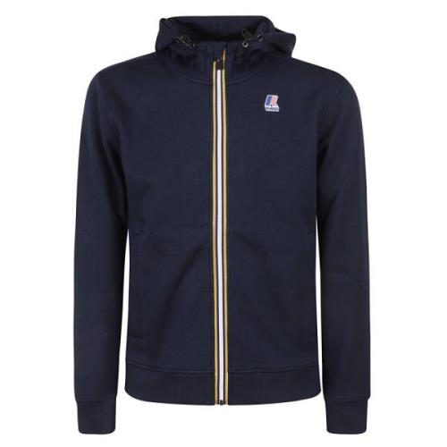 Blauwe Rits Hoodie K-Way , Blue , Heren