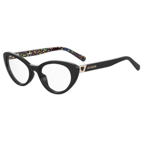 Stijlvolle Bril Zwarte Frame Moschino , Black , Dames