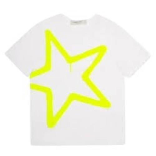 Casual Katoenen T-shirt Golden Goose , White , Heren