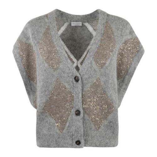 Stijlvolle Cardigan voor Vrouwen Brunello Cucinelli , Gray , Dames