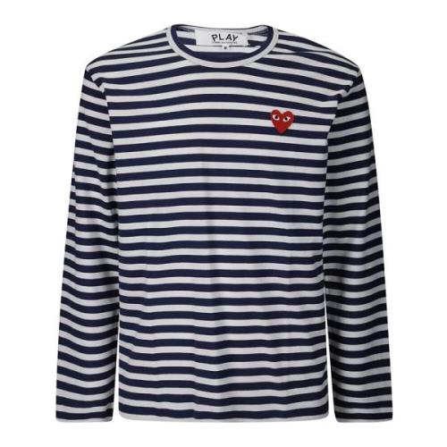 Gestreept longsleeve T-shirt met logo Comme des Garçons Play , Blue , ...