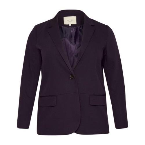 Paarse Dawn Blazer Jas met Zakken Kaffe Curve , Purple , Dames