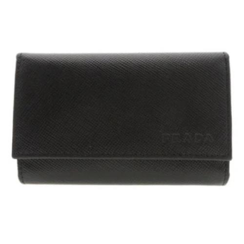 Pre-owned Leather key-holders Prada Vintage , Black , Unisex