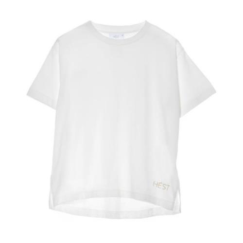 Basis Katoenen T-shirt Hést , White , Dames