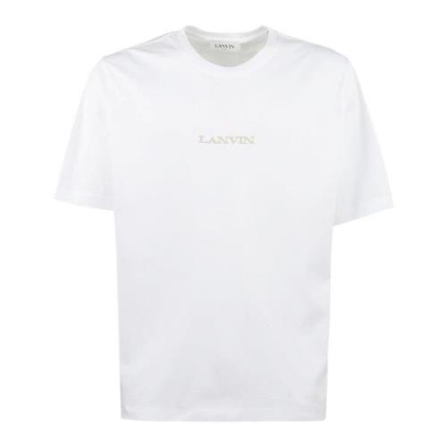 Bouclette T-shirt met Brod? Detail Lanvin , White , Heren