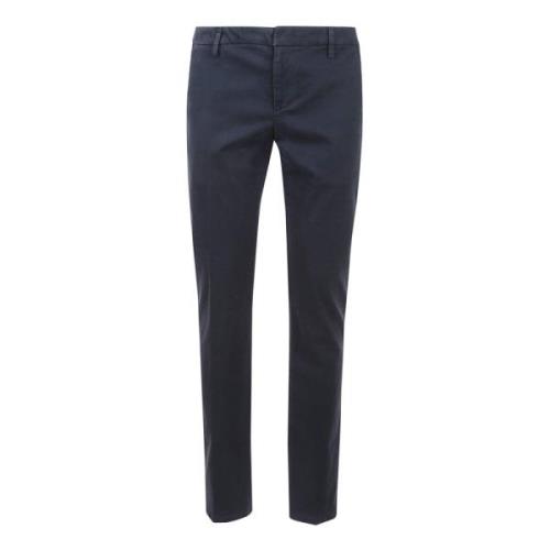 Blauwe Katoenen Gabardine Broek Dondup , Blue , Heren