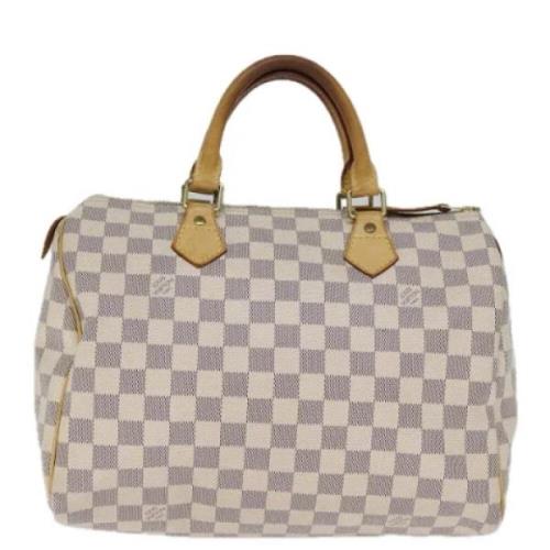 Pre-owned Canvas handbags Louis Vuitton Vintage , White , Dames