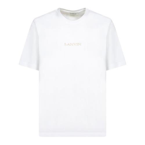 Wit T-shirt Casual Stijl Lanvin , White , Heren