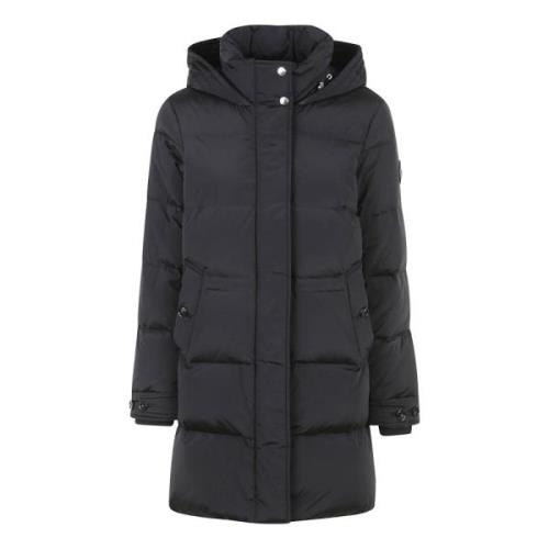 Zwarte Puffer Parka Jas Woolrich , Black , Dames