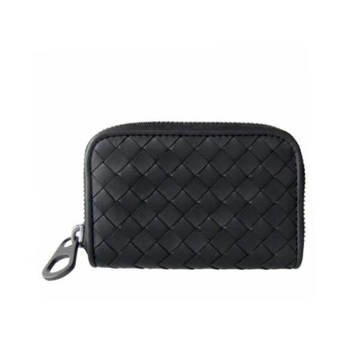 Zwarte leren portemonnee met ritssluiting Bottega Veneta , Black , Her...