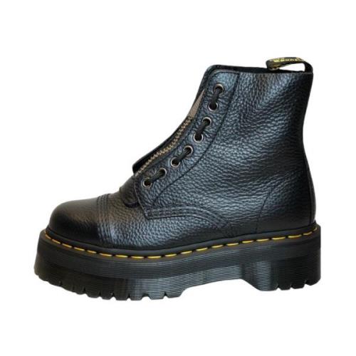 Zwarte Leren Laarzen Dr. Martens , Black , Dames