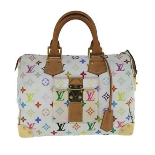 Pre-owned Canvas handbags Louis Vuitton Vintage , White , Dames