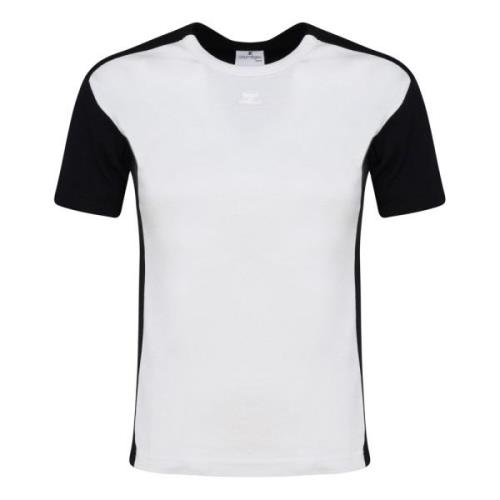 Katoenen T-shirt met Ronde Kraag Courrèges , Black , Dames