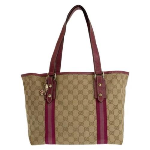 Pre-owned Canvas totes Gucci Vintage , Beige , Dames