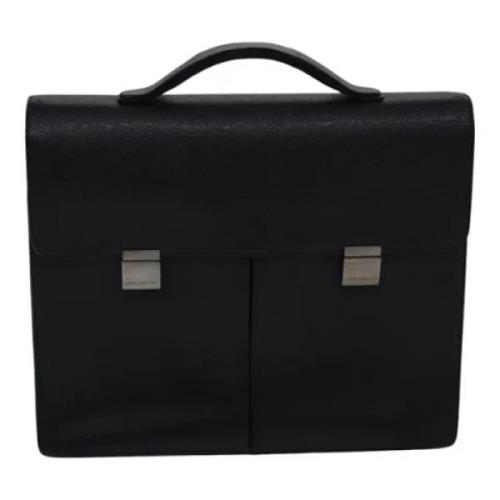 Pre-owned Leather briefcases Louis Vuitton Vintage , Black , Dames