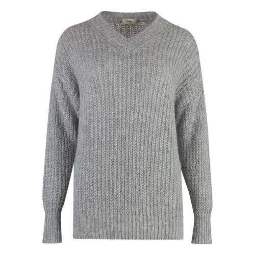 Paillet Alpaca Blend Sweater Herno , Gray , Dames