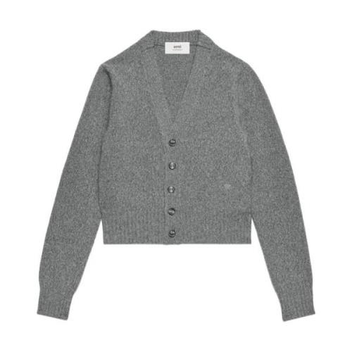 Grijze Cashmere Cardigan Ami Paris , Gray , Dames