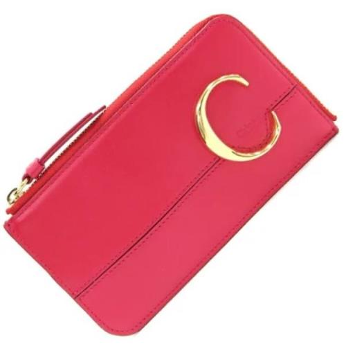 Pre-owned Leather wallets Chloé Pre-owned , Pink , Dames