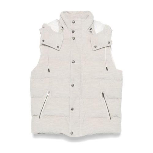 Gewatteerde Ribfluwelen Jas met Capuchon Hugo Boss , White , Heren