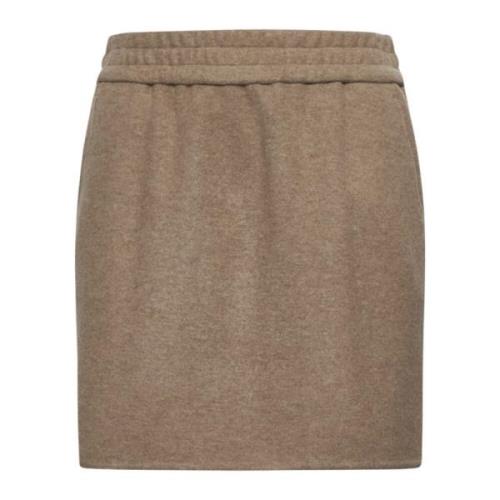 Geborduurd Logo Wollen Minirok Max Mara , Brown , Dames