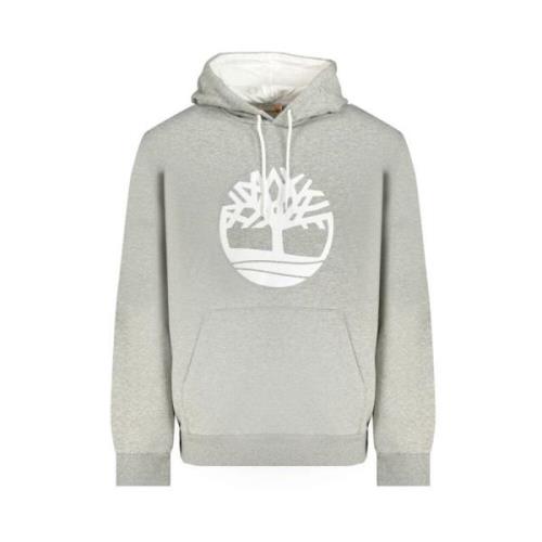 Grijze Katoenen Hoodie Sweatshirt met Logo Print Timberland , Gray , H...