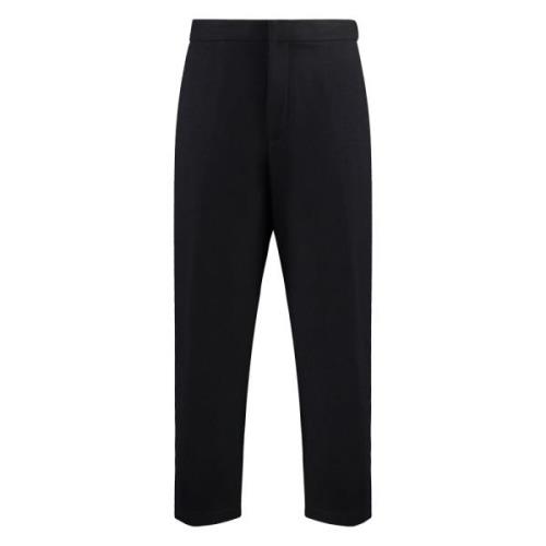 Elastische Achter Wollen Broek Jil Sander , Black , Heren