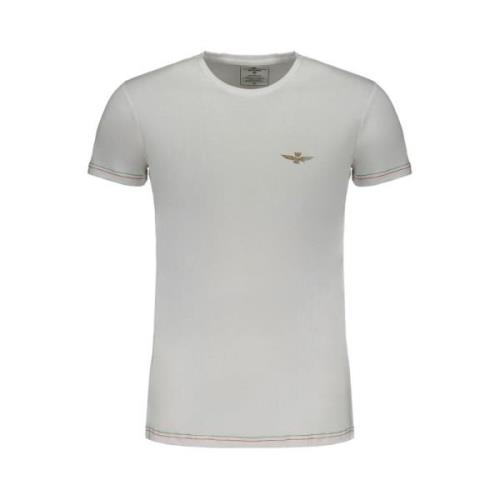 Heren T-shirt met korte mouwen en logo Aeronautica Militare , White , ...