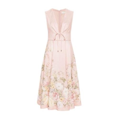 Roze Bloemen V-Hals Jurk Zimmermann , Pink , Dames