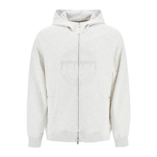 Zachte katoenen hoodie met ritssluiting zakken Brunello Cucinelli , Gr...