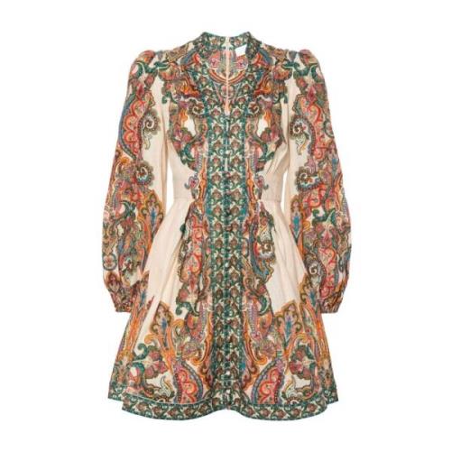 Paisley Print Linnen Jurk Zimmermann , Multicolor , Dames