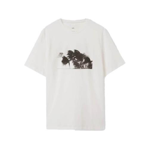 Palms Grafische Gebreide T-Shirt Off White Oamc , Black , Heren