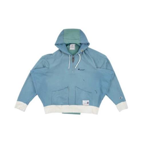 Blauwe hoodie met trekkoord Mihara Yasuhiro , Blue , Heren