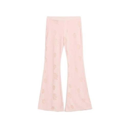 Bloemenfluwelen Flare Broek Soulland , Pink , Dames