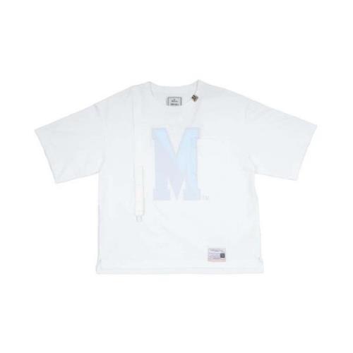 Wit Katoenen Half-Mouw Geborduurd T-Shirt Mihara Yasuhiro , White , He...