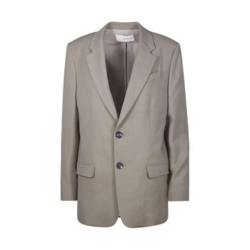 Taupe Two Buttons Jacket Ami Paris , Beige , Dames