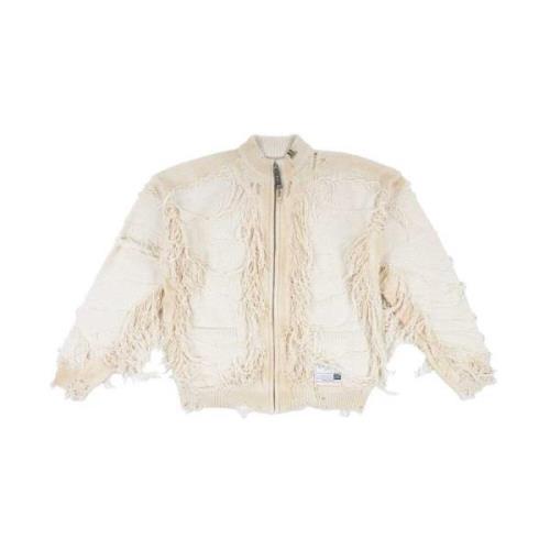 Gedistresseerde Gebreide Cardigan met Gaten Mihara Yasuhiro , White , ...