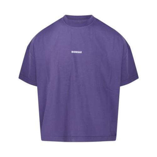 Paarse Logo T-Shirt Oversized Fit Bonsai , Purple , Heren