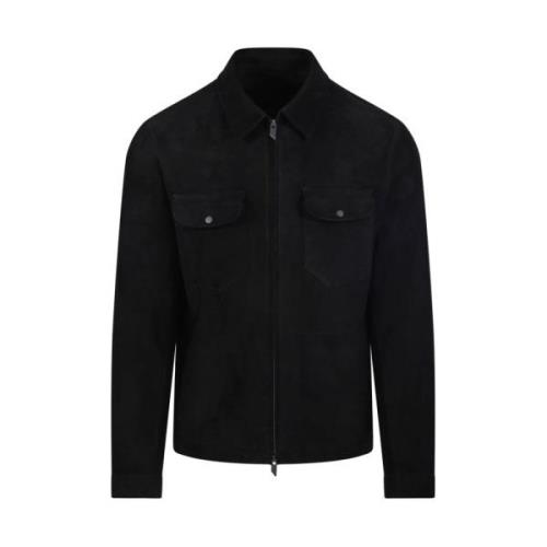 Zwarte Jas voor Stijlvolle Look Salvatore Santoro , Black , Heren