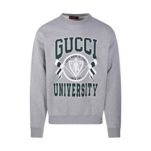 Grijze Melange Crew Neck Sweatshirt Gucci , Gray , Heren