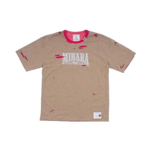 Bruin Katoenen Half-Sleeve T-Shirt Mihara Yasuhiro , Brown , Heren