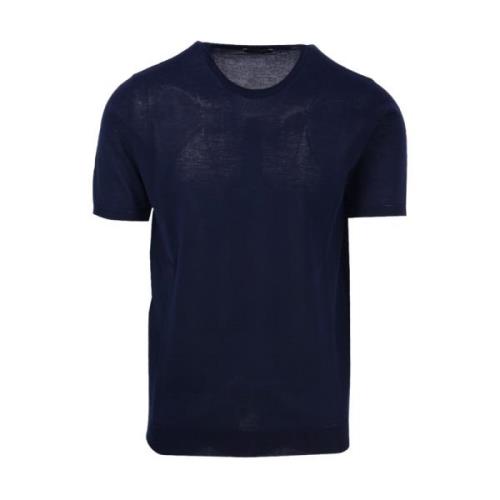 Stijlvolle Ronde Hals T-shirt Roberto Collina , Blue , Heren