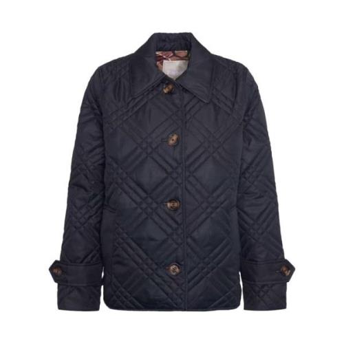 Gewatteerde jas met nieuw tartandetail Barbour , Blue , Dames