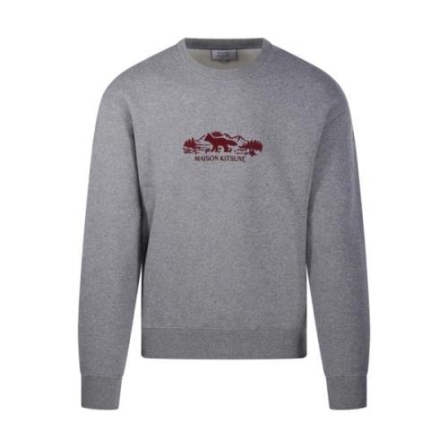 Fox Comfort Sweatshirt Maison Kitsuné , Gray , Heren