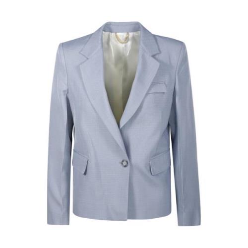 Dubbelrijige Gekrompen Jas Victoria Beckham , Blue , Dames