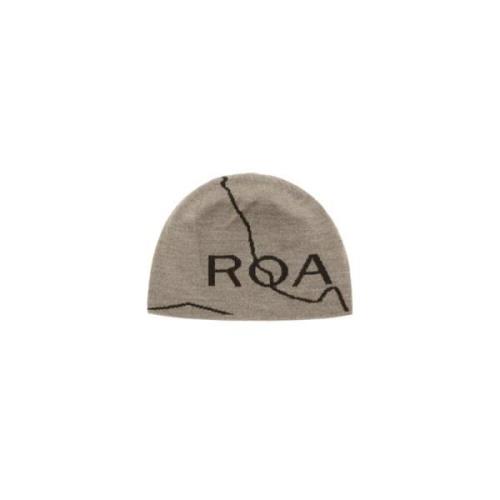 Taupe Logo Merino Wol Beanie ROA , Beige , Heren