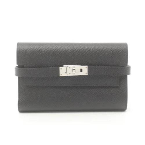 Pre-owned Canvas wallets Hermès Vintage , Black , Dames