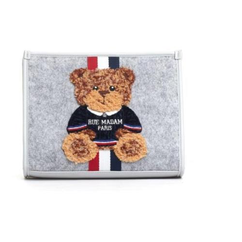 Grijze Clutch met Teddy Rue Madame , Gray , Dames