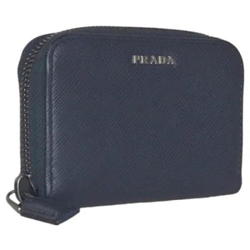 Pre-owned Leather wallets Prada Vintage , Blue , Dames